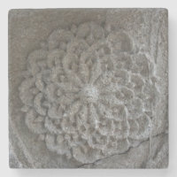 Mandala Carved Stone Photo Marble Stone Underlägg
