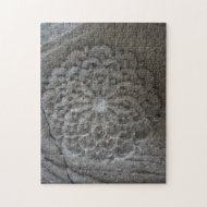 Mandala Carved Stone Photo Puzzle med Gift Box Pussel
