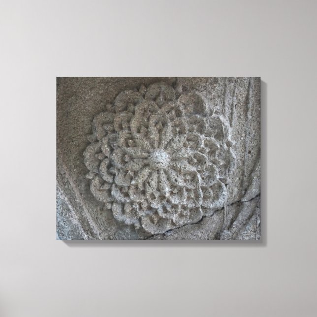 Mandala Carved Stone Photo Single Canvastryck (Framsida)