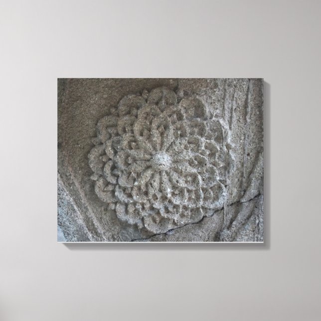Mandala Carved Stone Photo Single Canvastryck (Framsida)