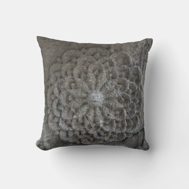Mandala Carved Stone Photo Throw Cushion Kudde (Framsida)