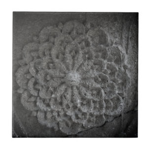Mandala Carved Stone Photo Tile Kakelplatta
