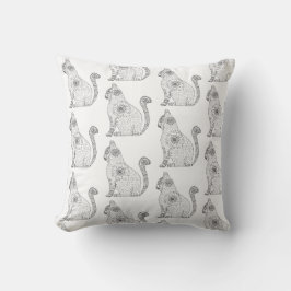 Mandala Cat Art Throw Cushion Kudde