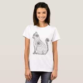 Mandala Cat Basic T-Shirt, White Tee