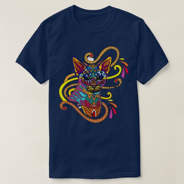 Mandala Cat T Shirt (Design framsida)