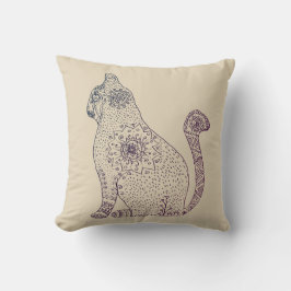 Mandala Cat Throw Cushion Kudde