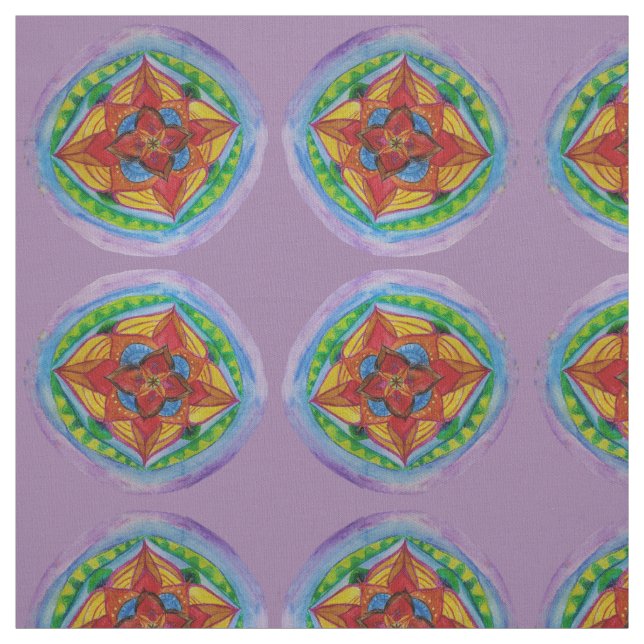 Mandala Center Zen Hand Painting Fabric Tyg (Provkarta)