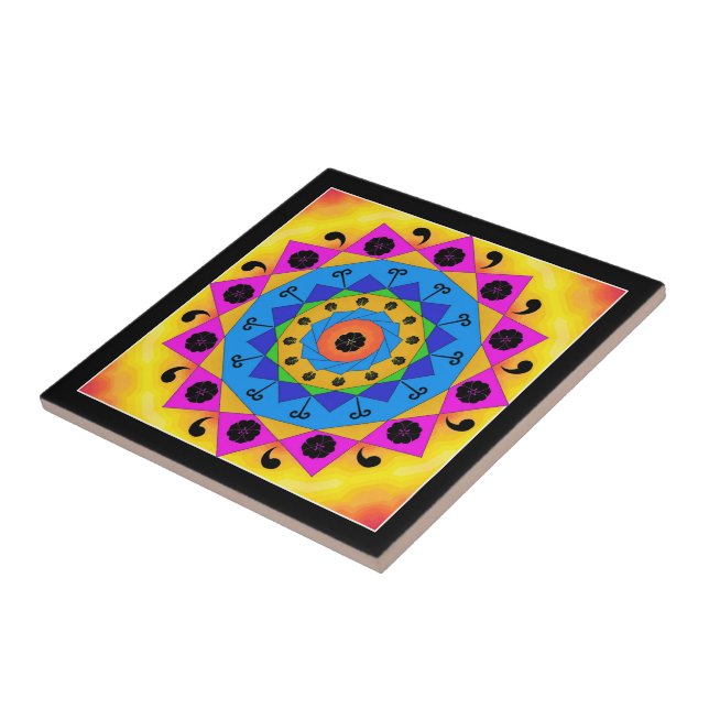 Mandala Ceramic Tile Kakelplatta (Sidan)