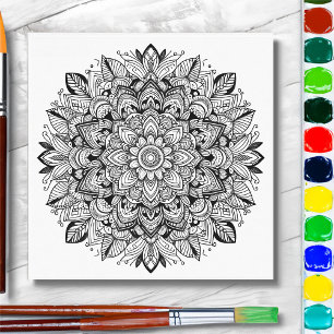Mandala Chronicles ser.1 #01C Färgämne/färg över Canvastryck
