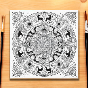 Mandala Chronicles ser.1 #03 Färgämne/färg över Canvastryck