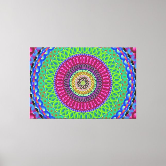 Mandala Circle Art A3 Stretched Kanvastryck (Framsida)