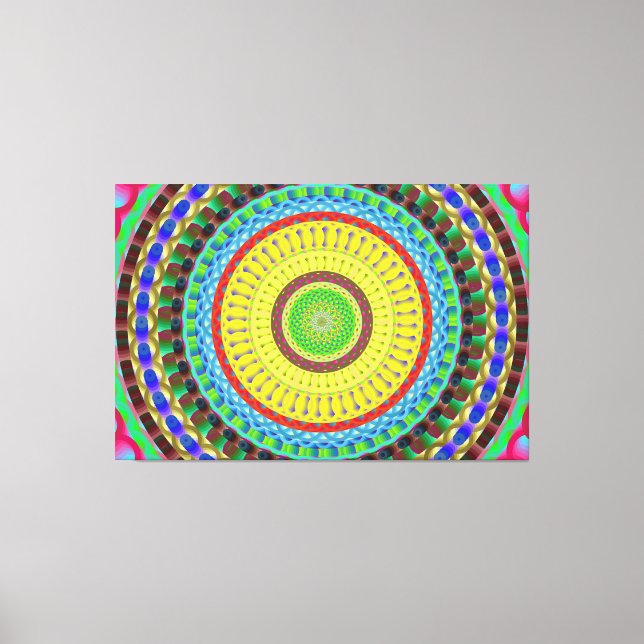 Mandala Circle Art A4 Stretched Kanvastryck (Framsida)