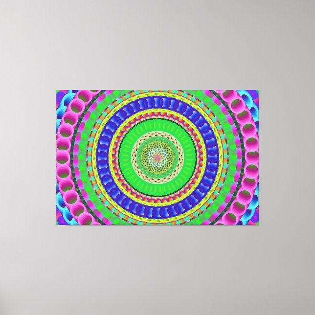 Mandala Circle Art A5 Stretched Kanvastryck (Framsida)