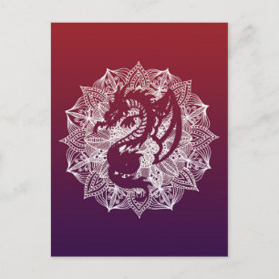 Mandala Circle Dragon Vykort