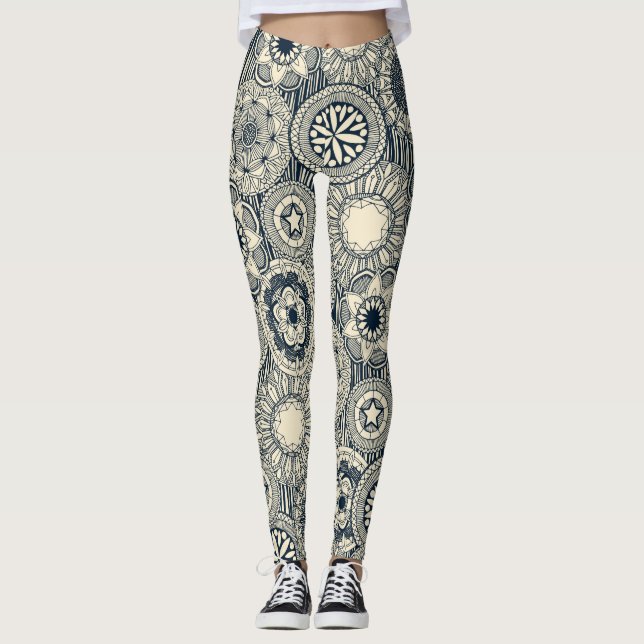 mandala cirque indigo kräm leggings (Framsida)