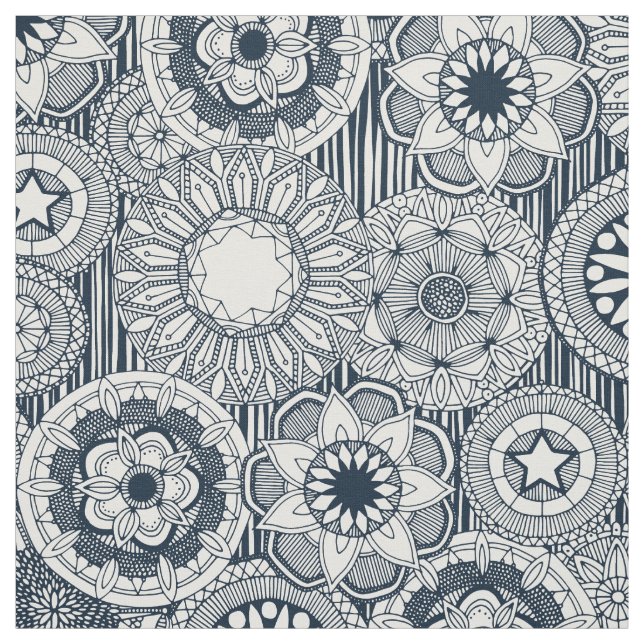 mandala cirque indigo white tyg (Provkarta)