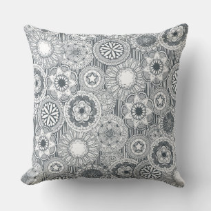 mandala cirque metall white kudde