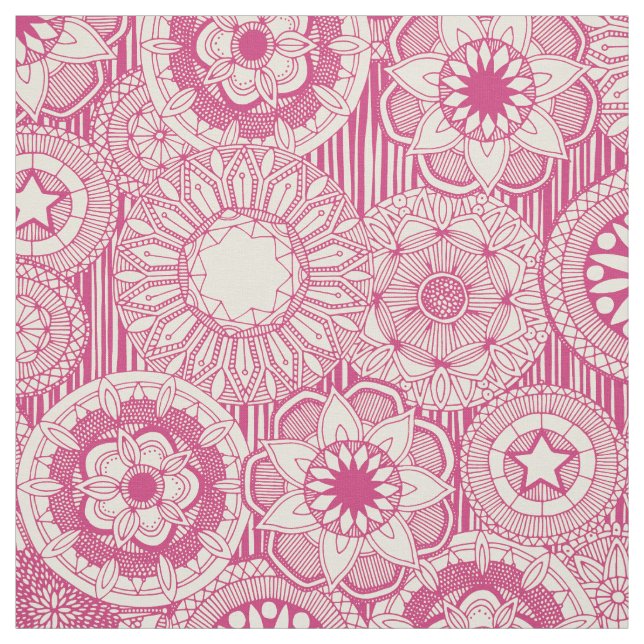 mandala cirque rosa kräm tyg (Provkarta)