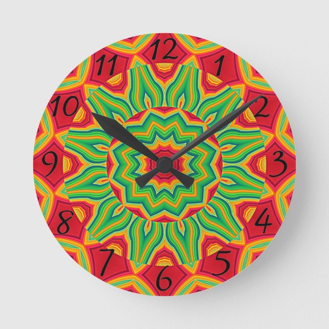 Mandala Clock Rund Klocka (Framsida)