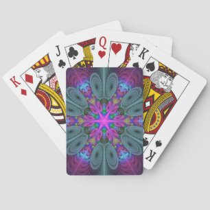 Mandala Colorful Striking Fractal Art Kaleidoscope Kortlek