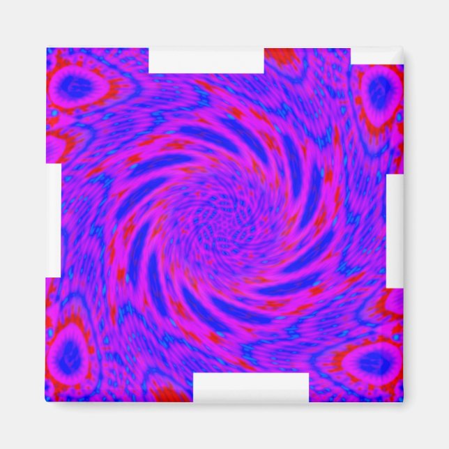 Mandala-colorpink-blue-KÄRLEK-kaleidoscope RMDESIG Magnet (Framsidan)