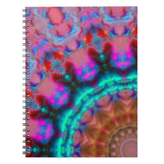 Mandala-colorpink-red-blue-kaleidoskop Anteckningsbok