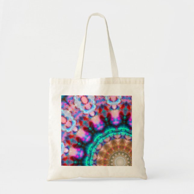 Mandala-colorpink-red-blue-kaleidoskop Tygkasse (Framsidan)