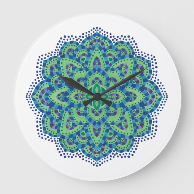 Mandala-Coolan Emerald Stor Klocka (Framsida)