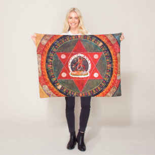 Mandala Cosmic Diagram for Meditation Fleecefilt