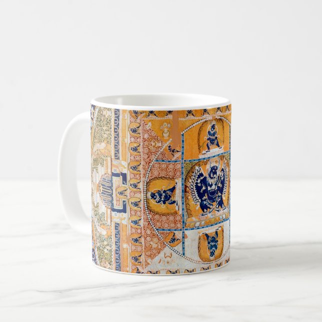 Mandala Cosmic Diagram for Meditation Kaffemugg (Framsida vänster)