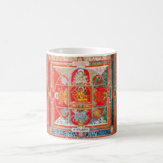 Mandala Cosmic Diagram for Meditation Kaffemugg (Center)