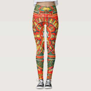 Mandala Cosmic Diagram for Meditation Leggings
