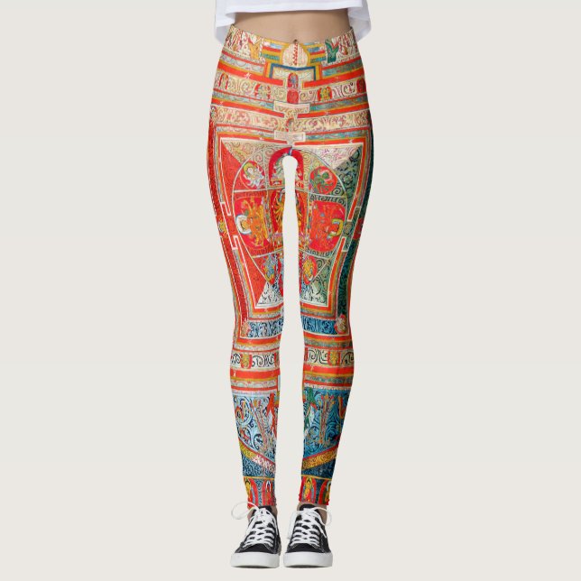 Mandala Cosmic Diagram for Meditation Leggings (Framsida)