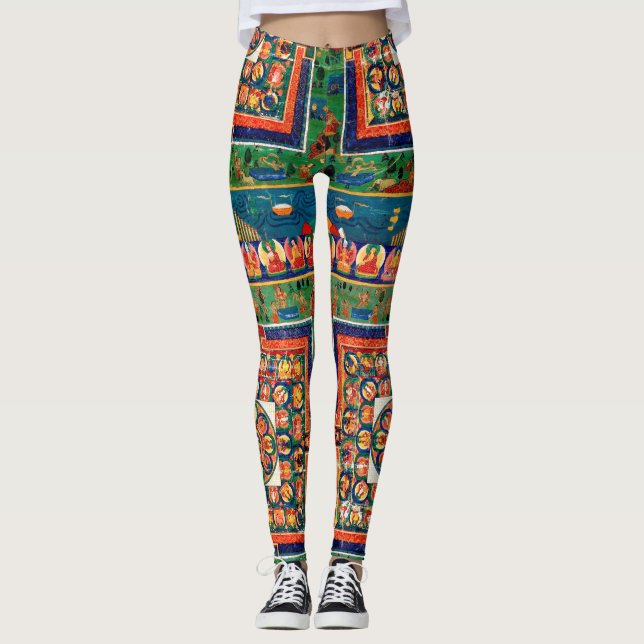 Mandala Cosmic Diagram for Meditation Leggings (Framsida)