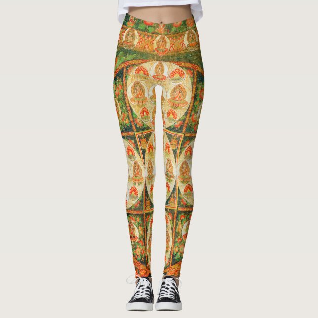 Mandala Cosmic Diagram for Meditation Leggings (Framsida)