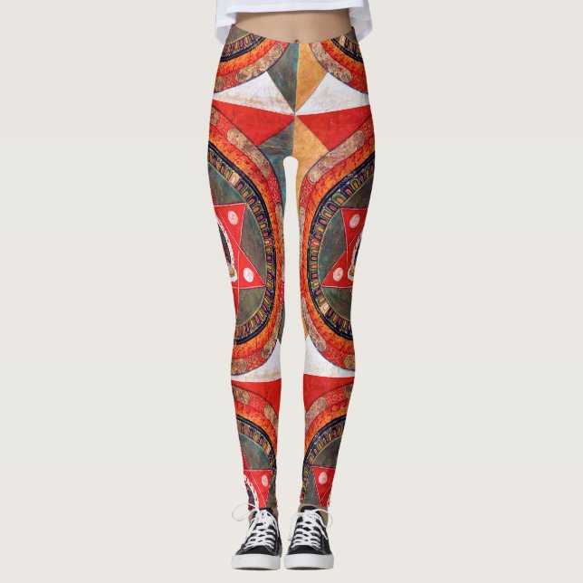 Mandala Cosmic Diagram for Meditation Leggings (Framsida)
