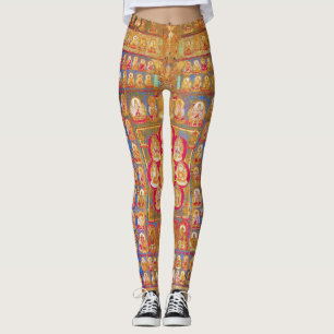 Mandala Cosmic Diagram for Meditation Leggings