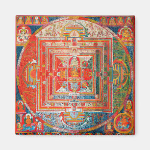 Mandala Cosmic Diagram for Meditation Magnet