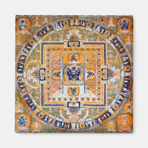 Mandala Cosmic Diagram for Meditation Magnet