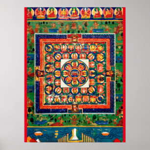 Mandala Cosmic Diagram for Meditation Poster