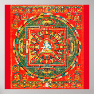 Mandala Cosmic Diagram for Meditation Poster