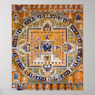 Mandala Cosmic Diagram for Meditation Poster