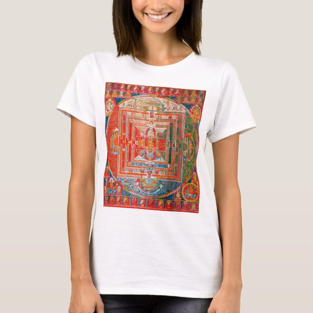 Mandala Cosmic Diagram for Meditation T Shirt (Framsida)