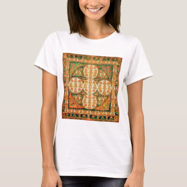 Mandala Cosmic Diagram for Meditation T Shirt (Framsida)