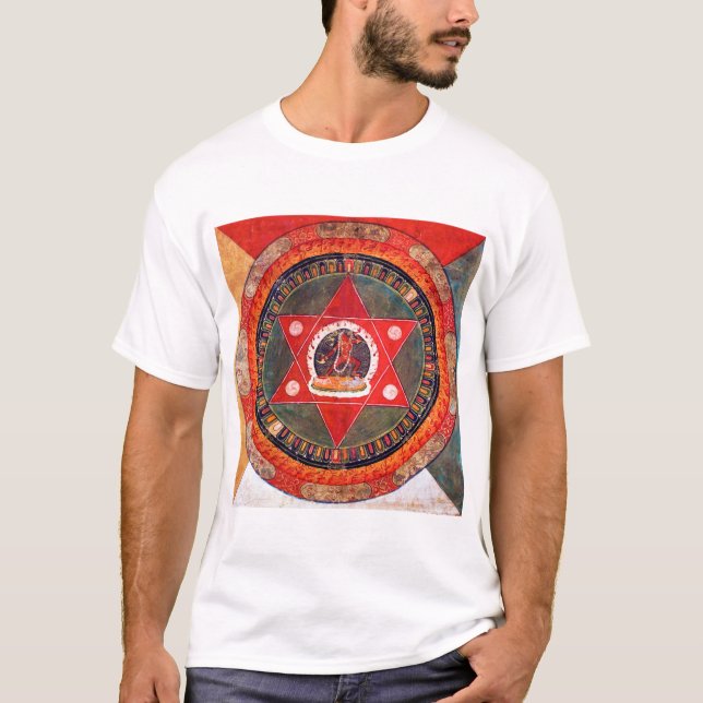 Mandala Cosmic Diagram for Meditation T Shirt (Framsida)