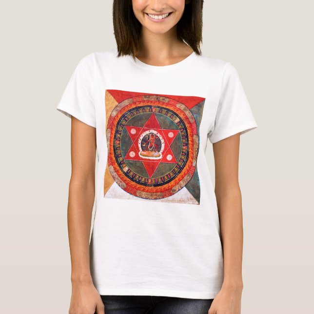Mandala Cosmic Diagram for Meditation T Shirt (Framsida)