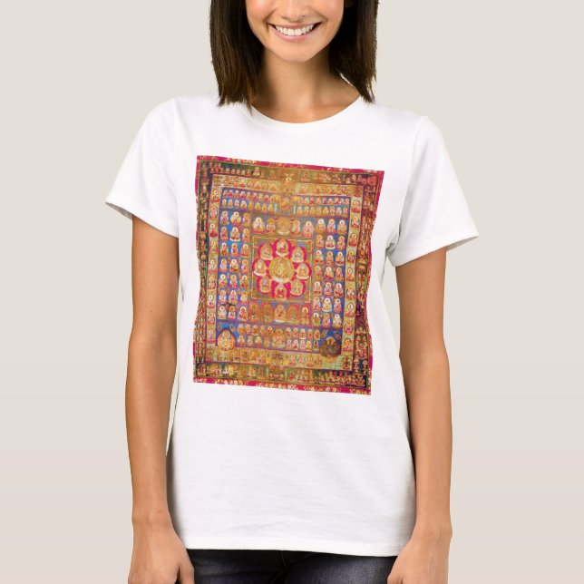 Mandala Cosmic Diagram for Meditation T Shirt (Framsida)