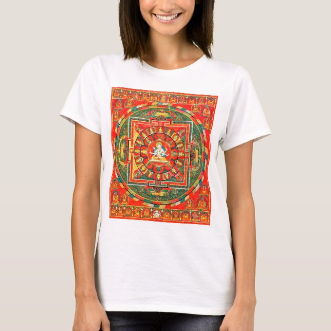 Mandala Cosmic Diagram for Meditation T Shirt (Framsida)