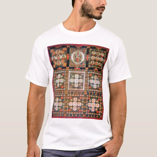 Mandala Cosmic Diagram for Meditation T Shirt (Framsida)