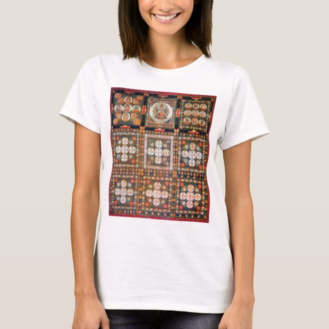 Mandala Cosmic Diagram for Meditation T Shirt (Framsida)